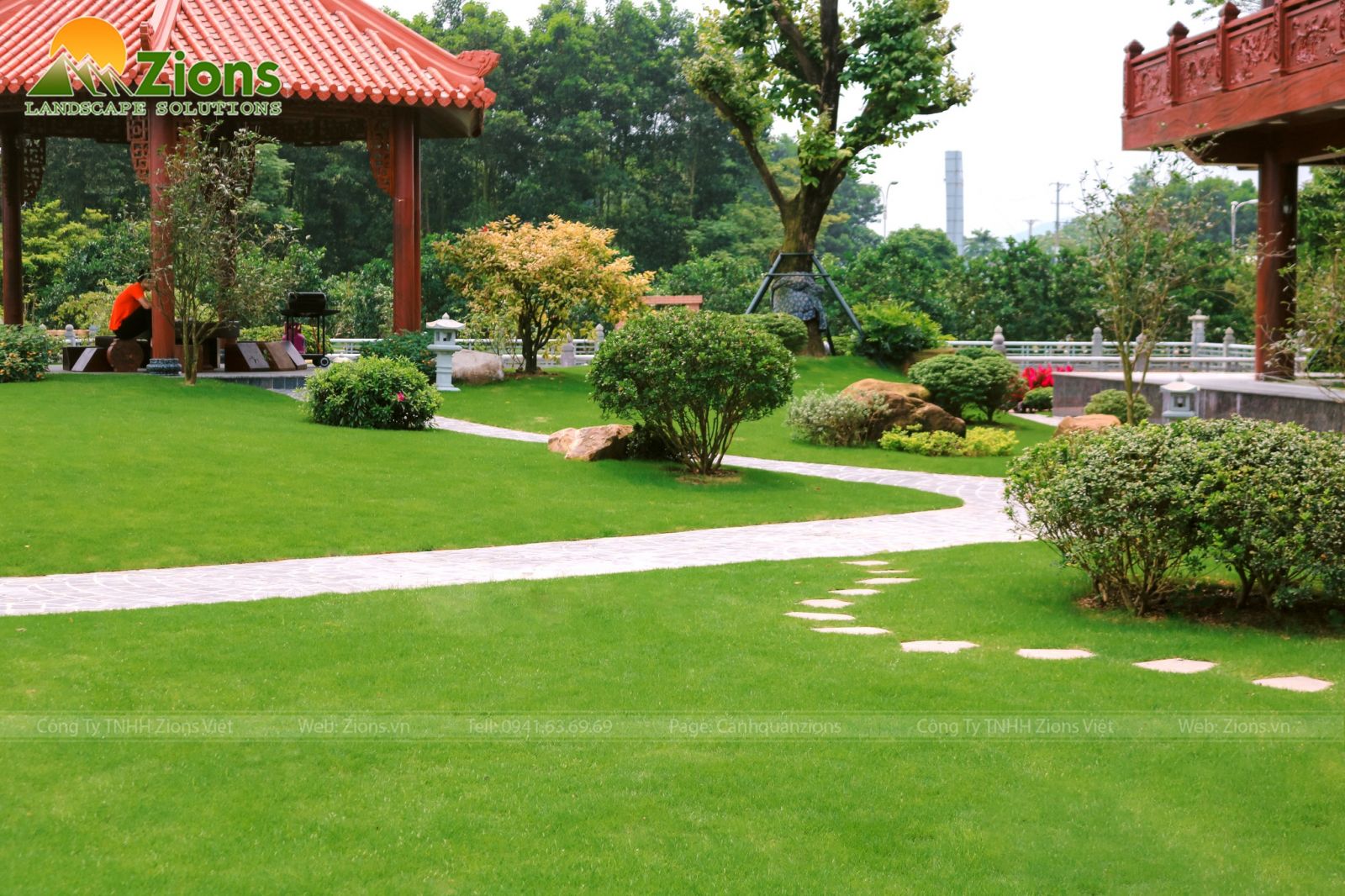 Thiết kế sân vườn biệt phủ đẳng cấp - zions